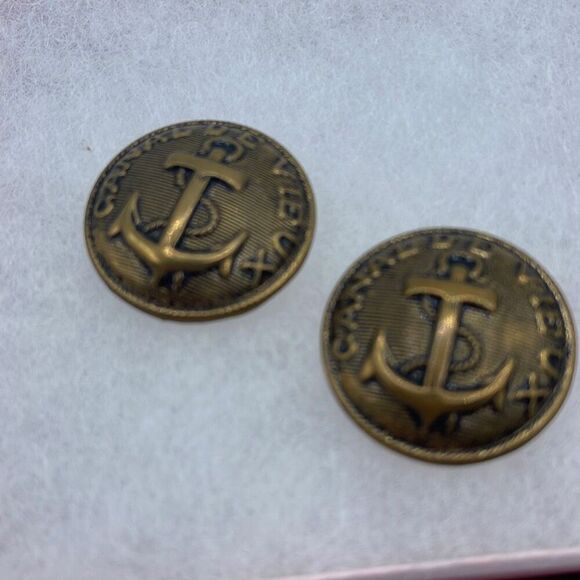 Vintage anchor and rope buttons  set of 2 - Picture 2 of 5